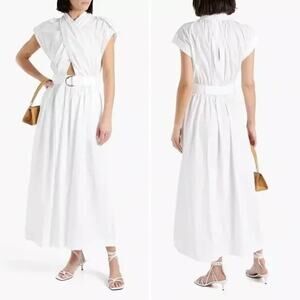 Derek Lam 10 Crosby Celeste Belted Waist Cutout Maxi Dress White Size 4 NWOT